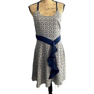 Liberty of London for Target A-Line Sundress Navy Blue Floral Ruffle Size 6